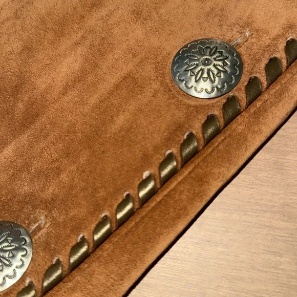 Vintage Char Santa Fe suede Leather Button Skirt - Picture 8 of 11